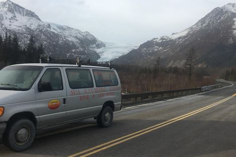 a car parked on the side of a mountain