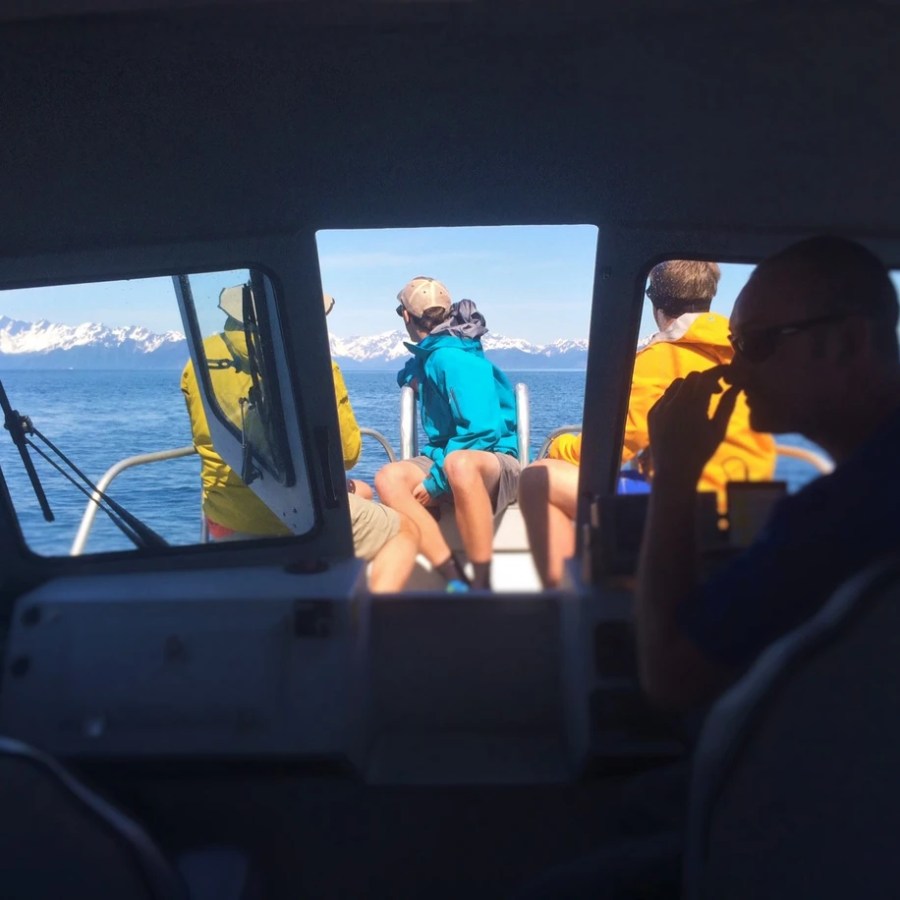 People riding on a boat