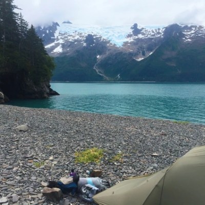 camping near the lake