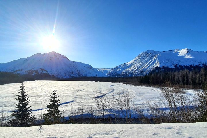 a snow covered mountain
