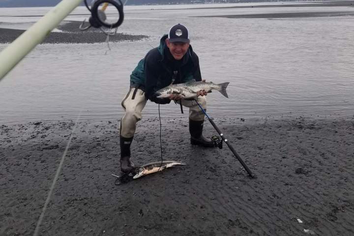 a man standing on a beach