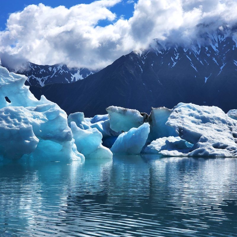 a close up of a snow covered mountain