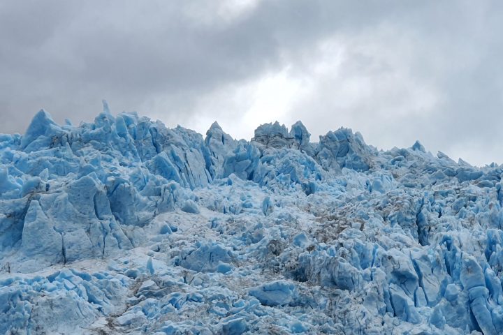 a close up of a snow covered mountain