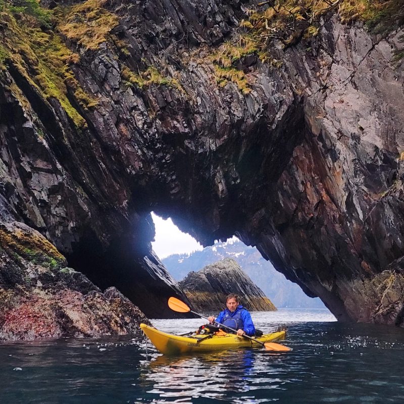 a person floating in the water